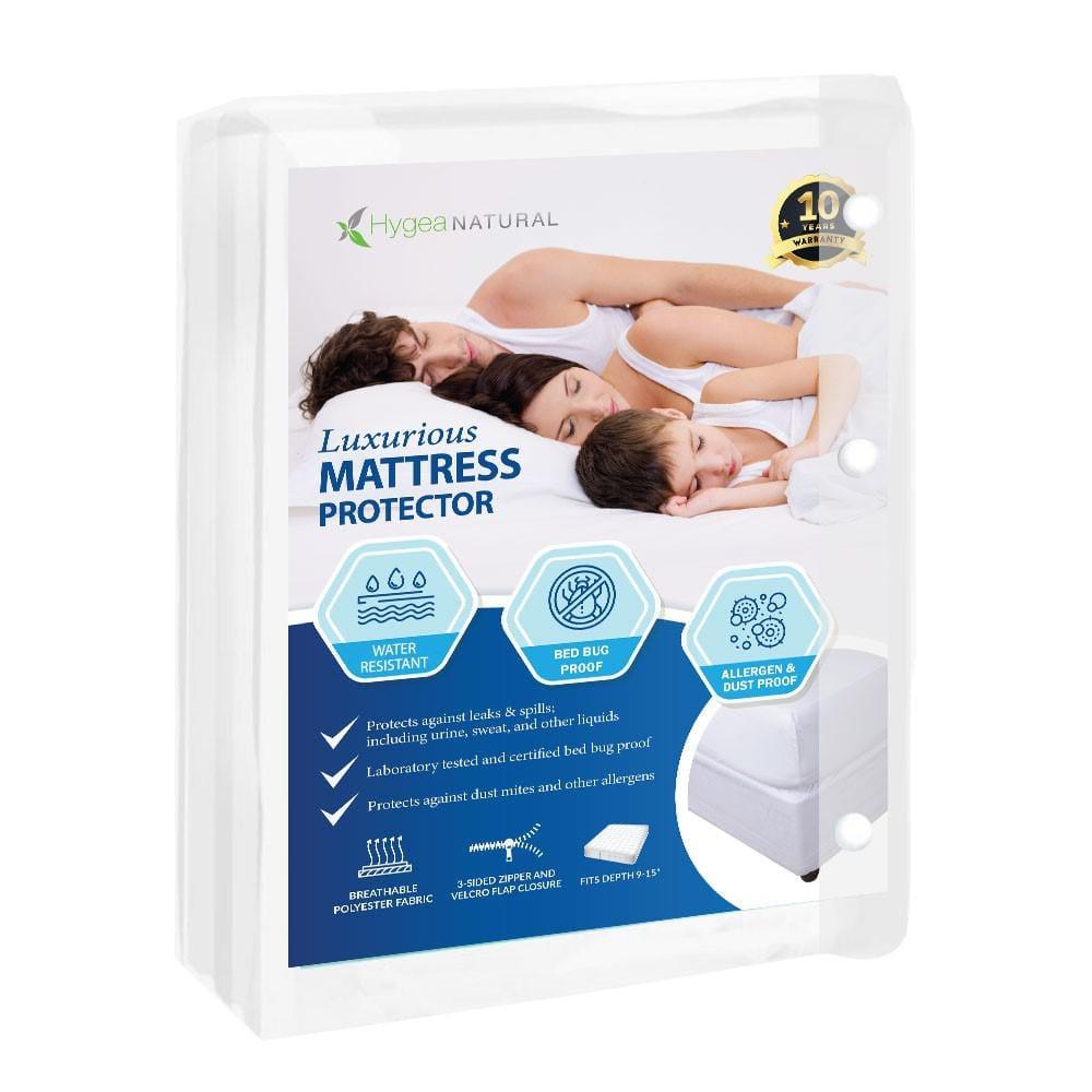 Hygea Natural Waterproof Zipper Mattress Protector Case Pack