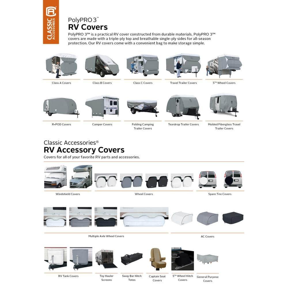 PolyPRO III Gray and White Travel Trailer Cover with UV Protection