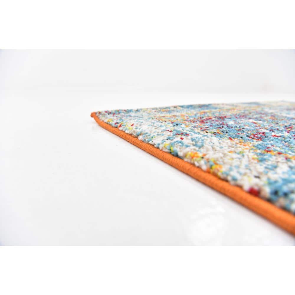 Unique Loom Rosso Collection Area Rug - Bellini (2' 7" x 10' Runner Beige/Blue)