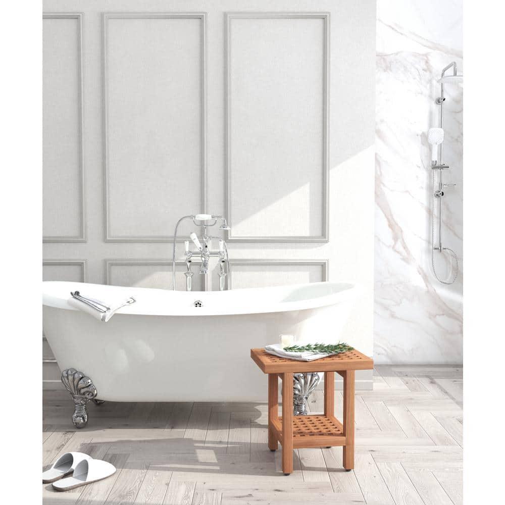 Aqua Teak Grate 12.75'' W Teak Shower Bench