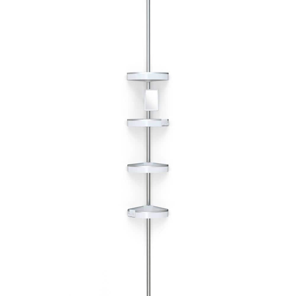 Better Living Products HiRISE 4 Tension Shower Caddy w/Mirror