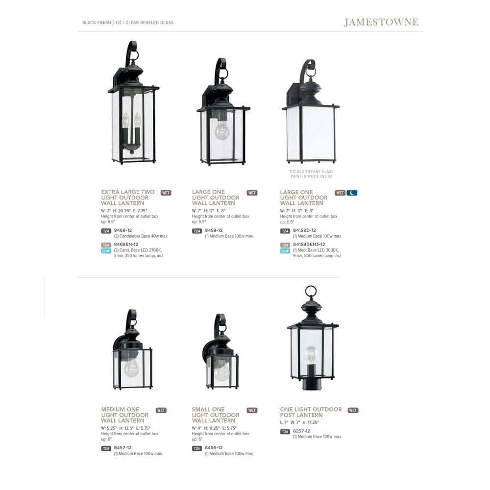Jamestowne Traditional Black Outdoor Wall Sconce with Energy Star