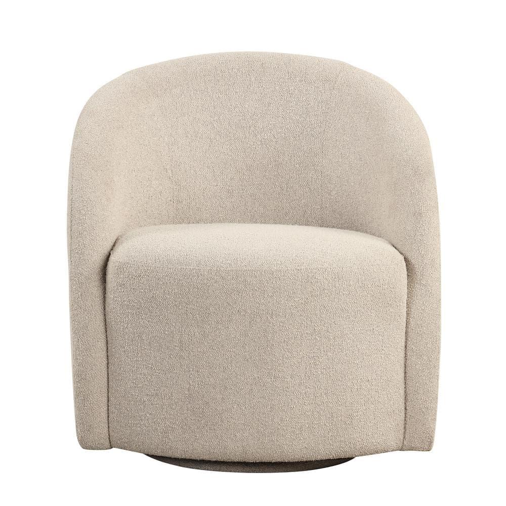 Lifestyle Solutions Bournemouth Swivel Accent Chair GrayBoucle: Minimalist Design, High-Density Foam, Solid Hardwood