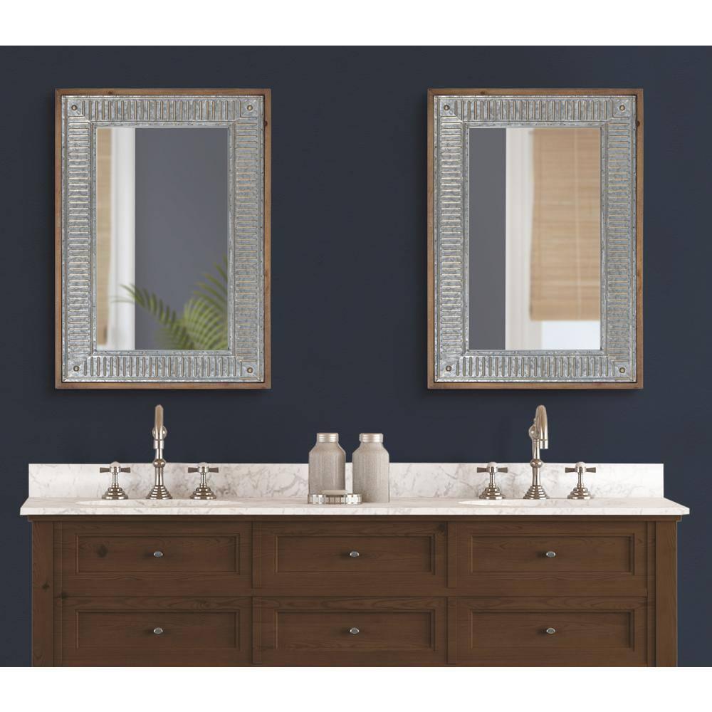 20" x 30" Rectangle Deely Wall Mirror Rustic Brown - Kate & Laurel All Things Decor