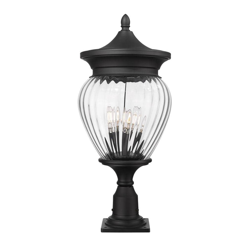 Z-Lite Davina 4 Light Outdoor Pier Mounted Fixture in Black