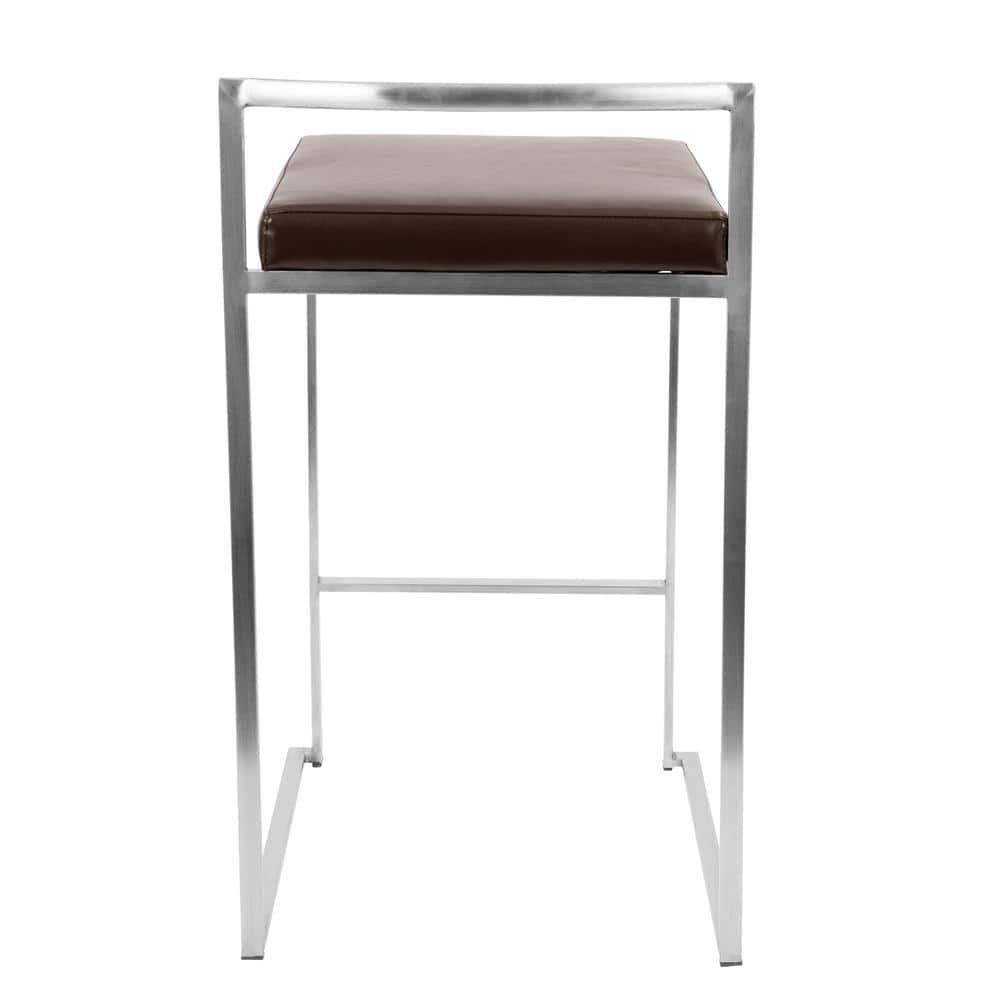 Fuji Stackable Counter Stool  Brown, Set of 2
