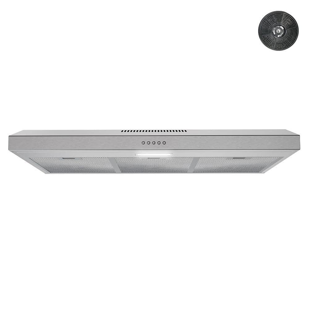 Streamline Longhena 36" 80 Cubic Feet Per Minute Convertible Under Cabinet Range Hood with Mesh Filter and Light Included