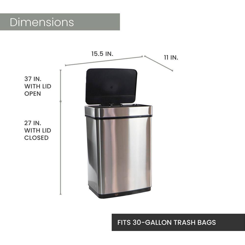 Hanover Plastic Motion Sensor Kitchen Trash Can - 16 Gallons