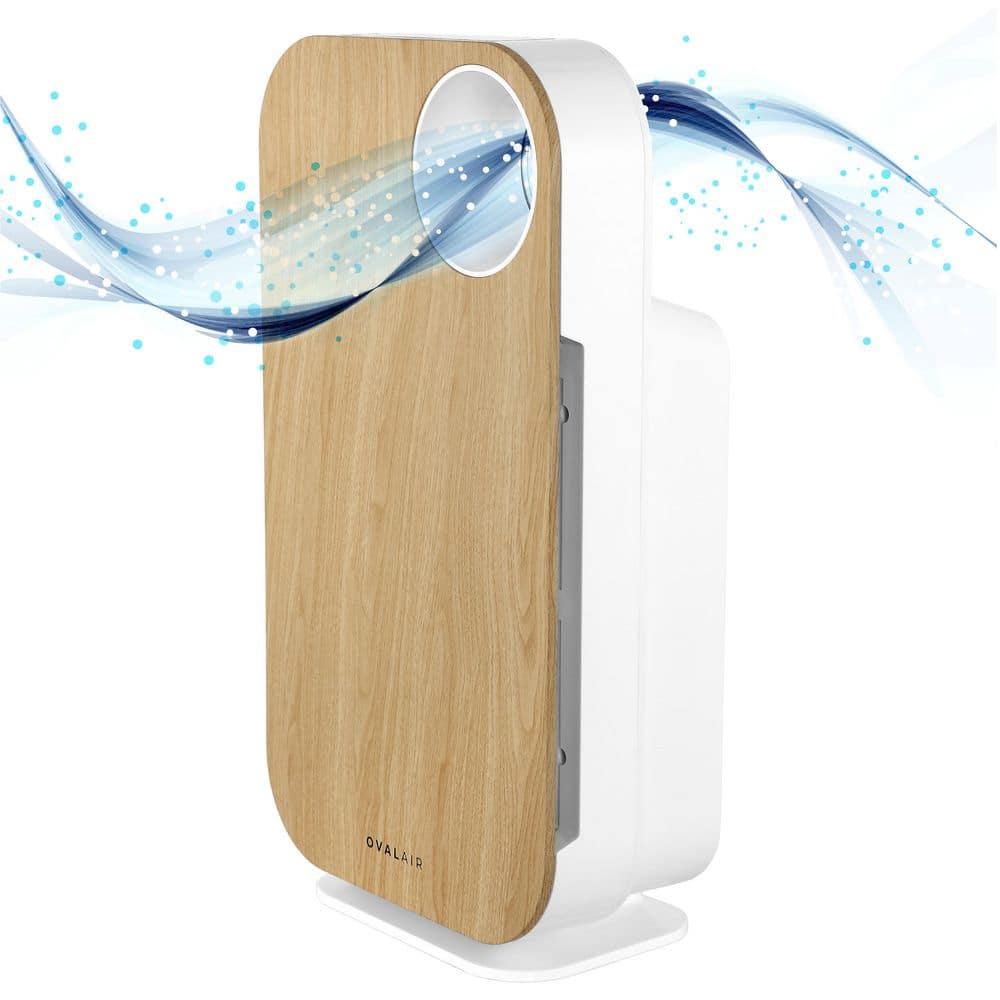 OVAL AIR OVAL AIR 3-Stage H13 True HEPA 5-in-1 Air Purifier reduces Allergies, Asthma, Pets, Odor, Smoke