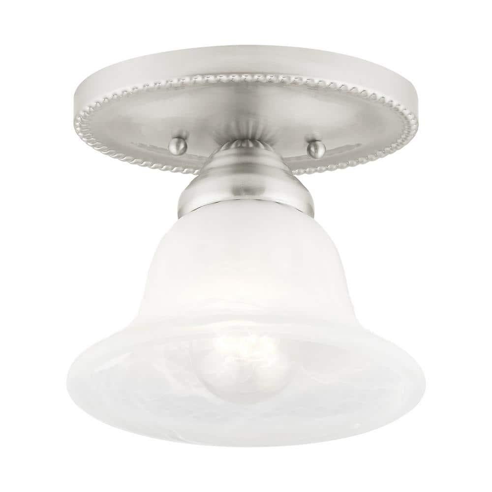 Livex Lighting Edgemont 1 - Light Flush Mount in  Brushed Nickel