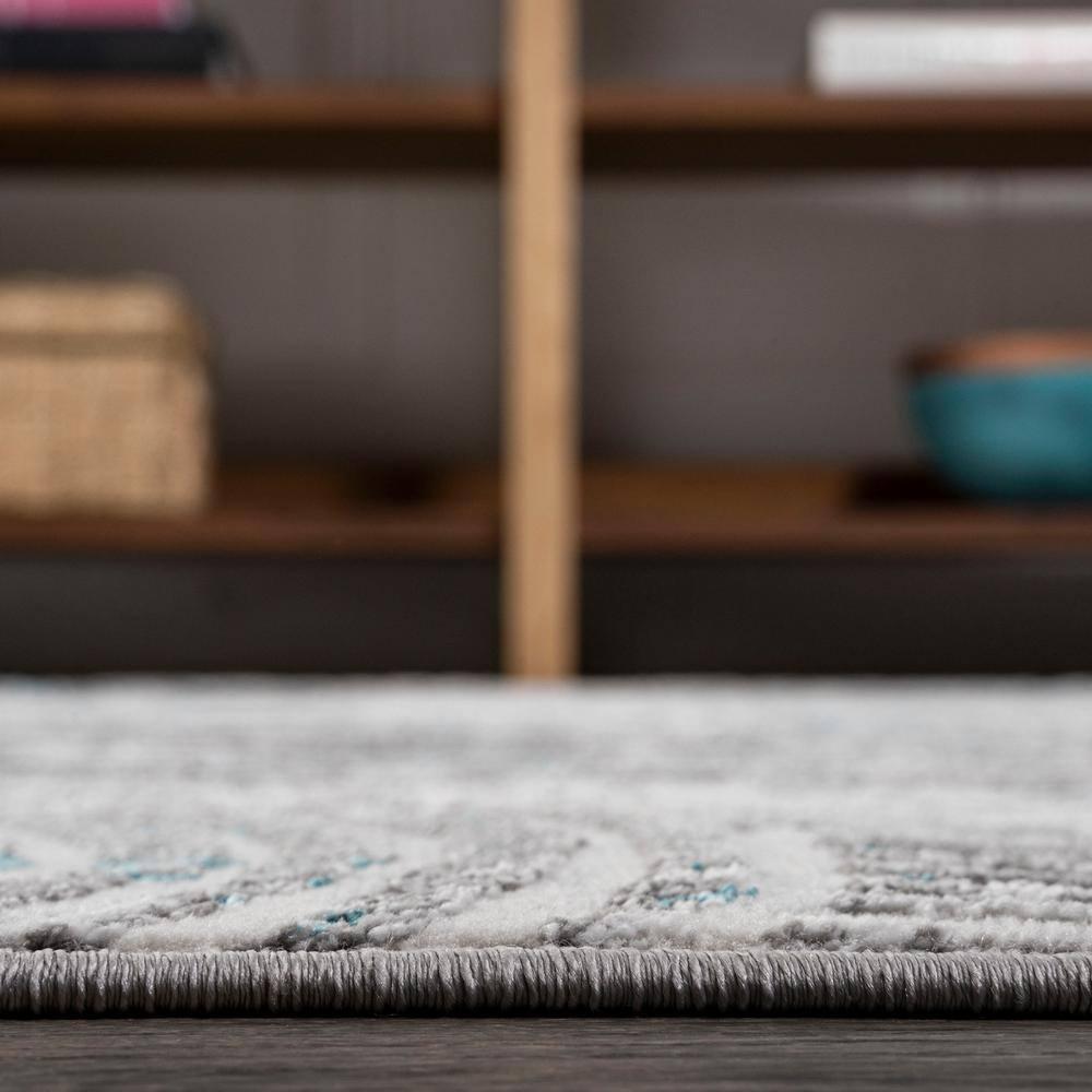 3'x5' Timeworn Modern Abstract Area Rug, Gray/Turquoise - JONATHAN Y