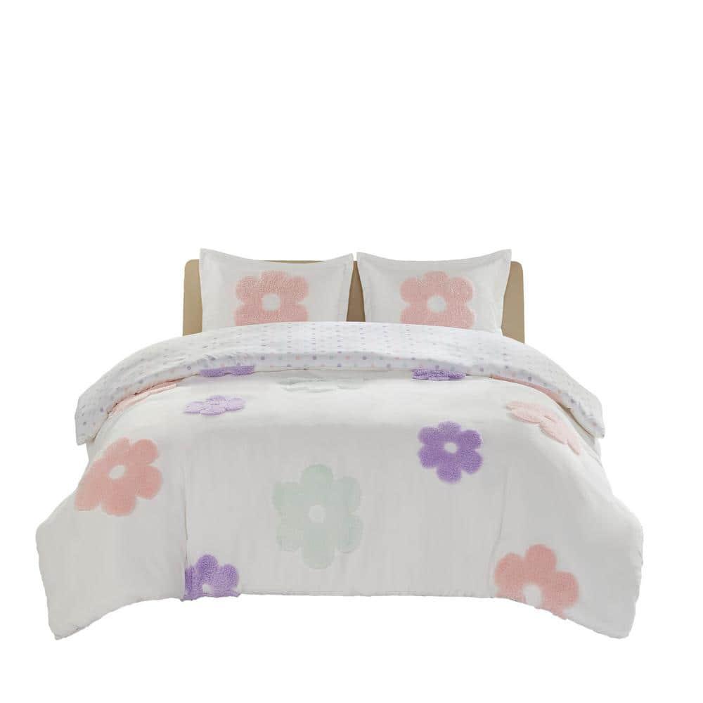 Gracie Floral Reversible Tufted Chenille Duvet Cover Set
