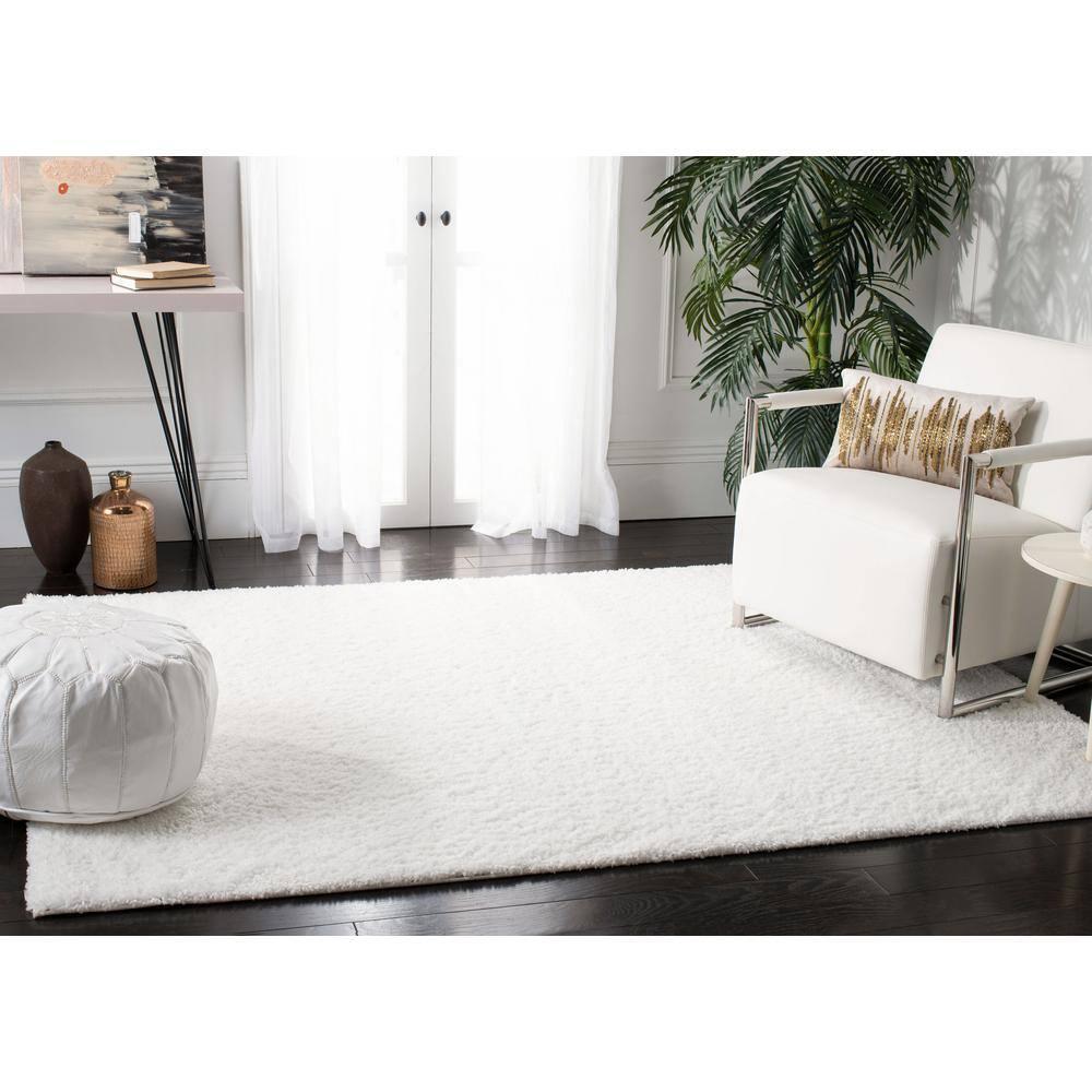 August Shag 900 AUG900 Power Loomed Indoor Accent Rug - White - 3'x5' - Safavieh
