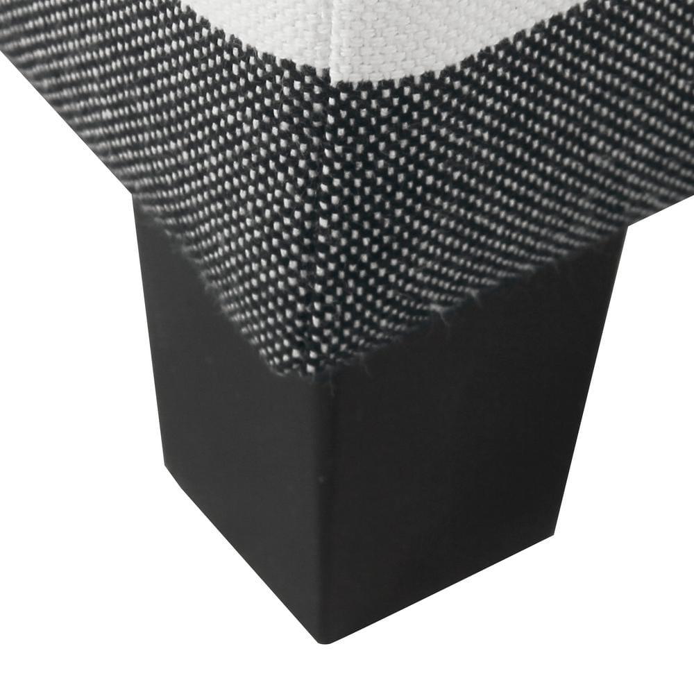 Cole Classics Square Storage Ottoman with Lift Off Top Black Plaid - HomePop: Cotton Upholstered, Hardwood Frame, Foam Fill