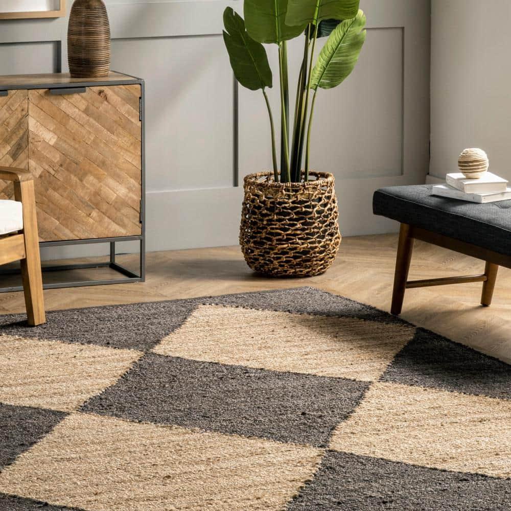 Nuloom Pandora Diamond Jute Indoor Area Rug, 10' x 14', Black