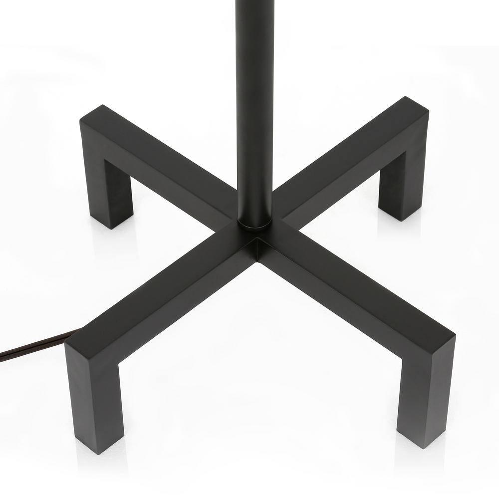 Evelyn&Zoe Industrial Metal Floor Lamp with Seeded Glass Shade