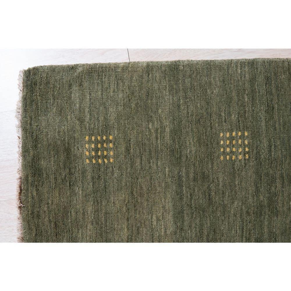 EORC Green Hand Knotted Wool Contemporary Lori Baft Rug, 9' x 12'