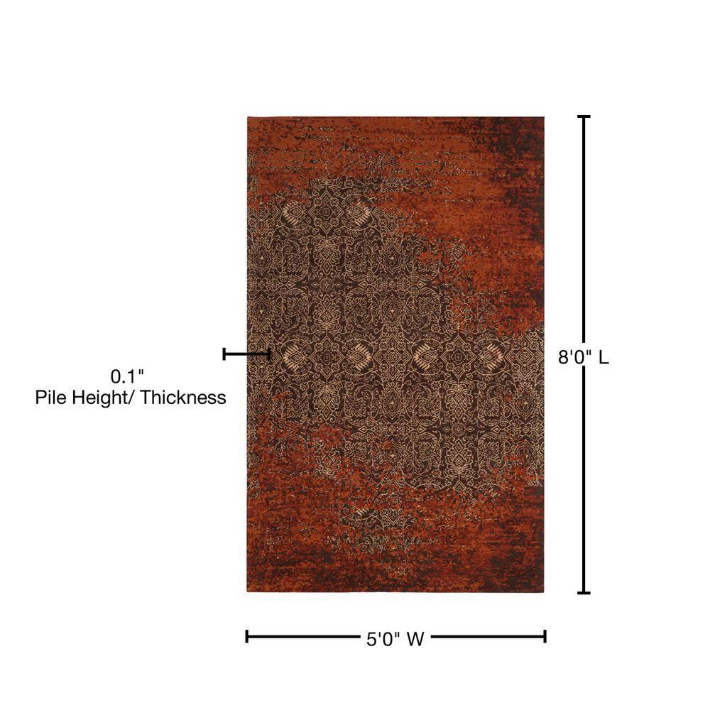 SAFAVIEH Classic Vintage Adelaide Abstract Area Rug, Rust/Brown, 5' x 8'
