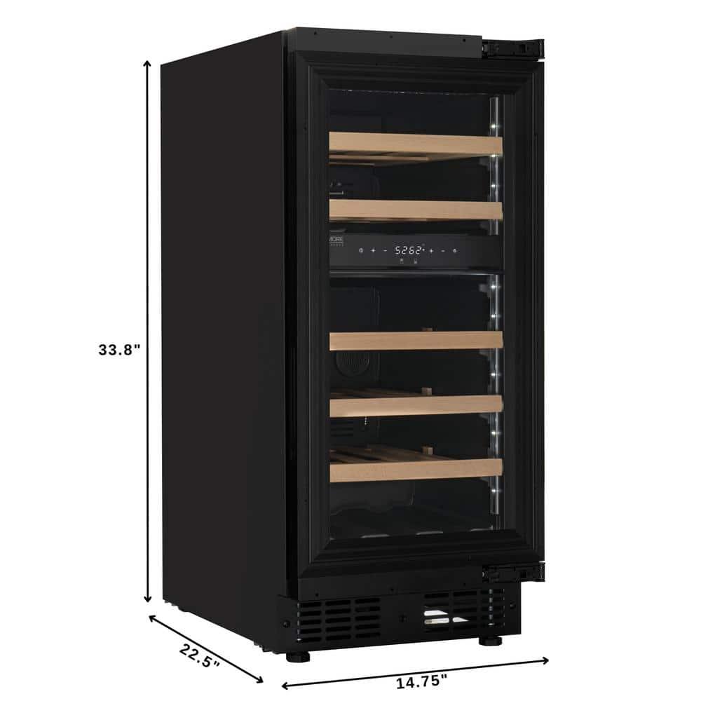 KoolMore KoolMore Reserve 15 in. Under-Counter Panel Ready Dual Zone 23 Bottle Wine Cooler Shelves
