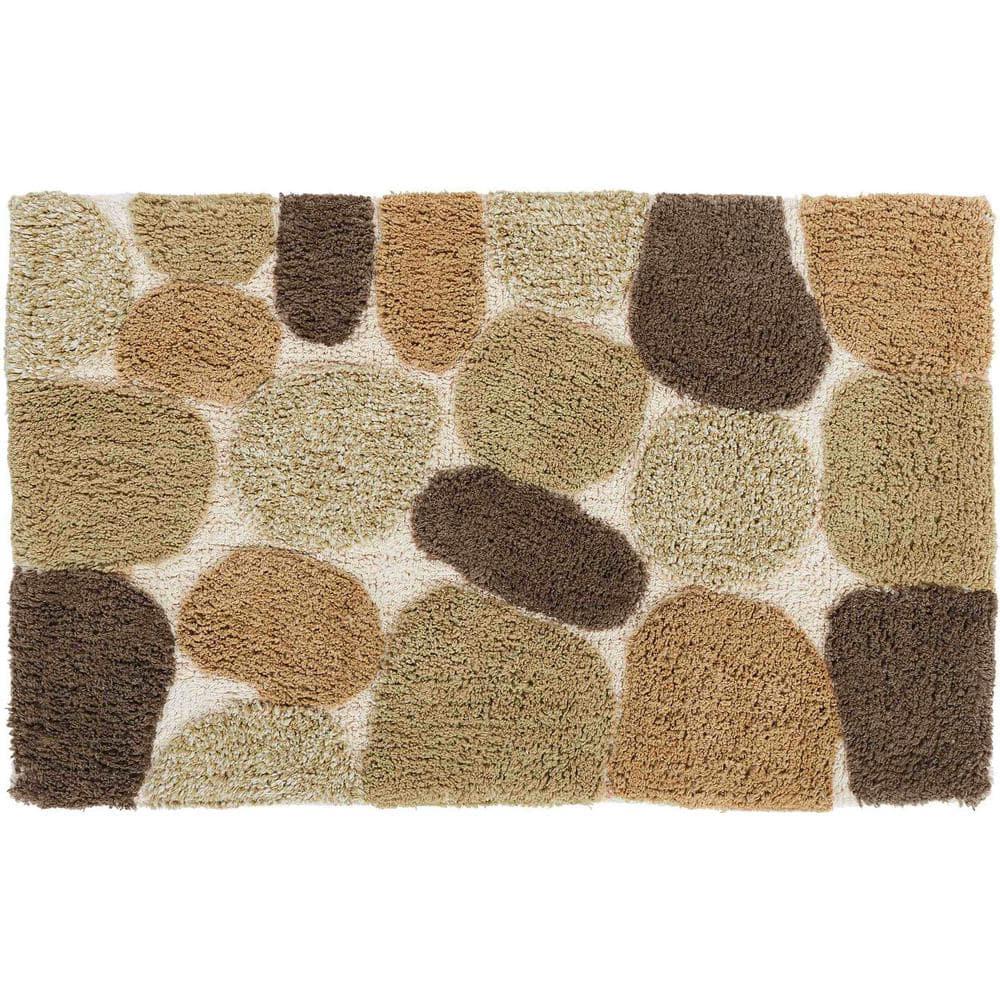 Chesapeake  Pebbles 2pc Bath Rug Set Khaki 20"x32" & 20"x32" Same Size Set