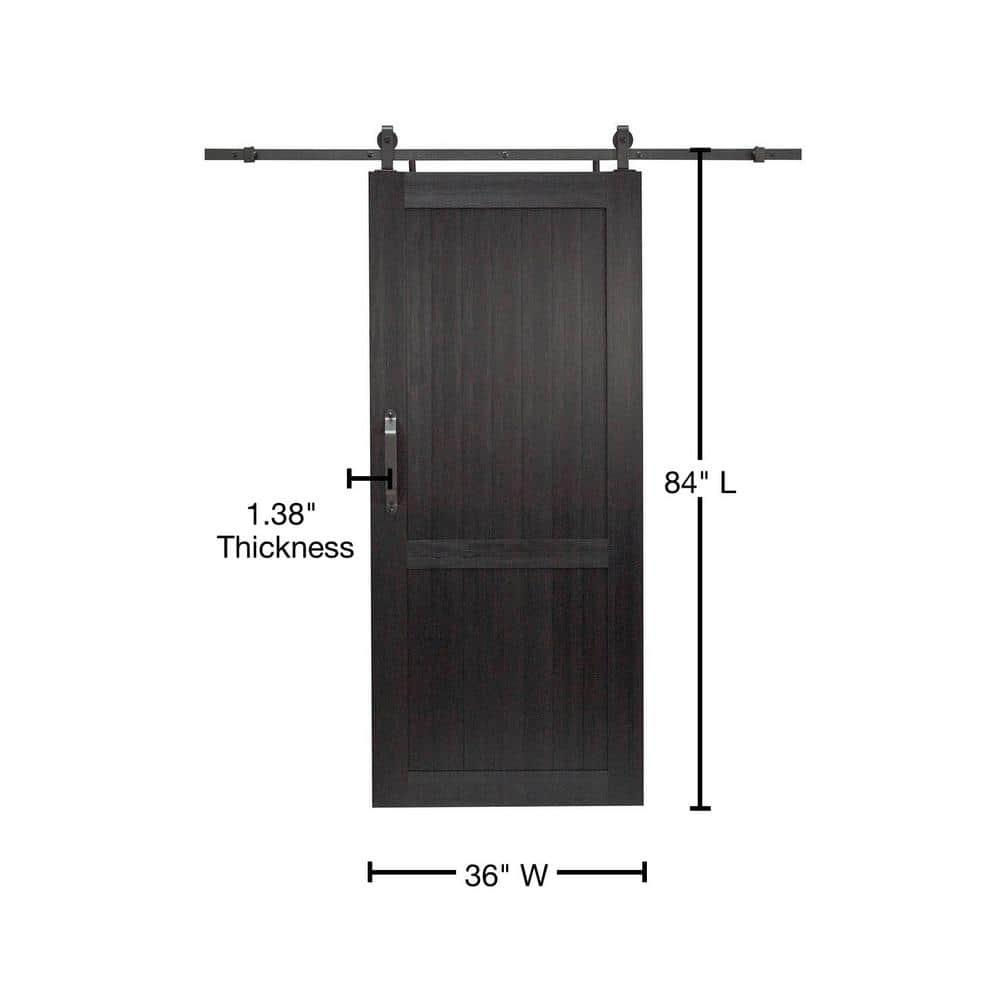 LTL Home Products Millbrooke 84'' Hollow Paneled with Installation Hardware Kit Barn Door