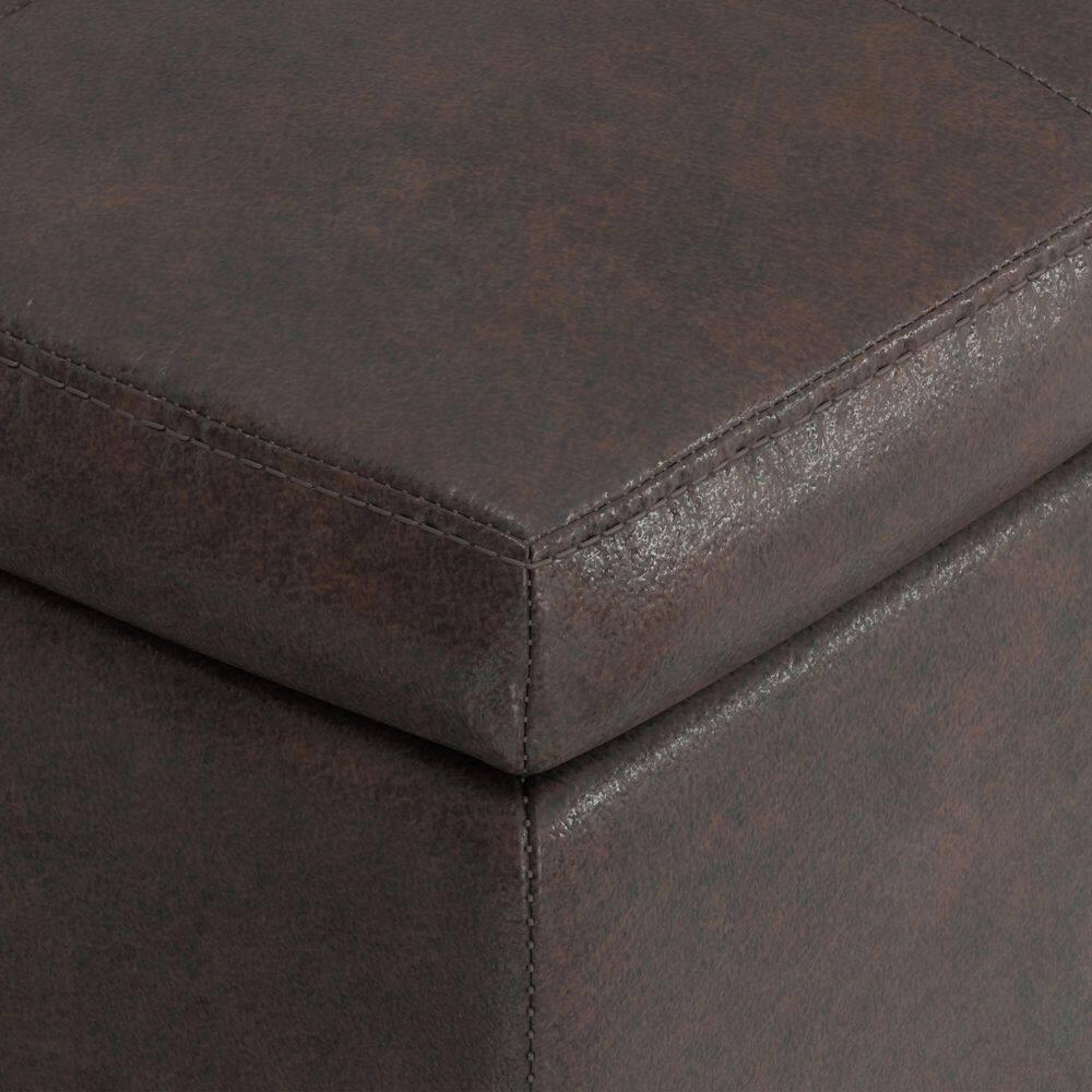 Simpli Home Dover 36"W Upholstered Square Coffee Table Storage Ottoman with Split Tufted Lift Top & Reviews | Wayfair