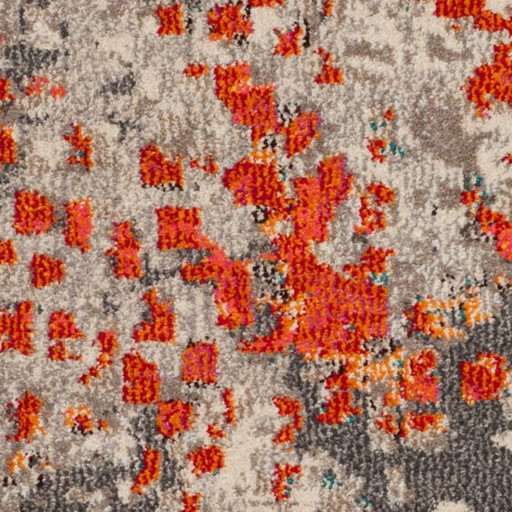 Monaco MNC225 Power Loomed Indoor Accent Rug - Grey/Orange - 2'2"x4' - Safavieh
