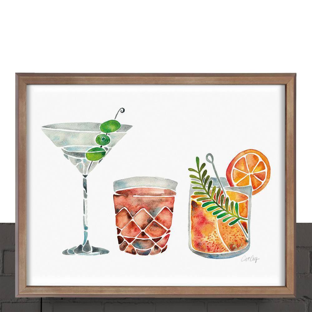 16" x 20" Blake Classic Cocktails by Cat Coquillette Framed Printed Glass Gold - Kate & Laurel All Things Decor