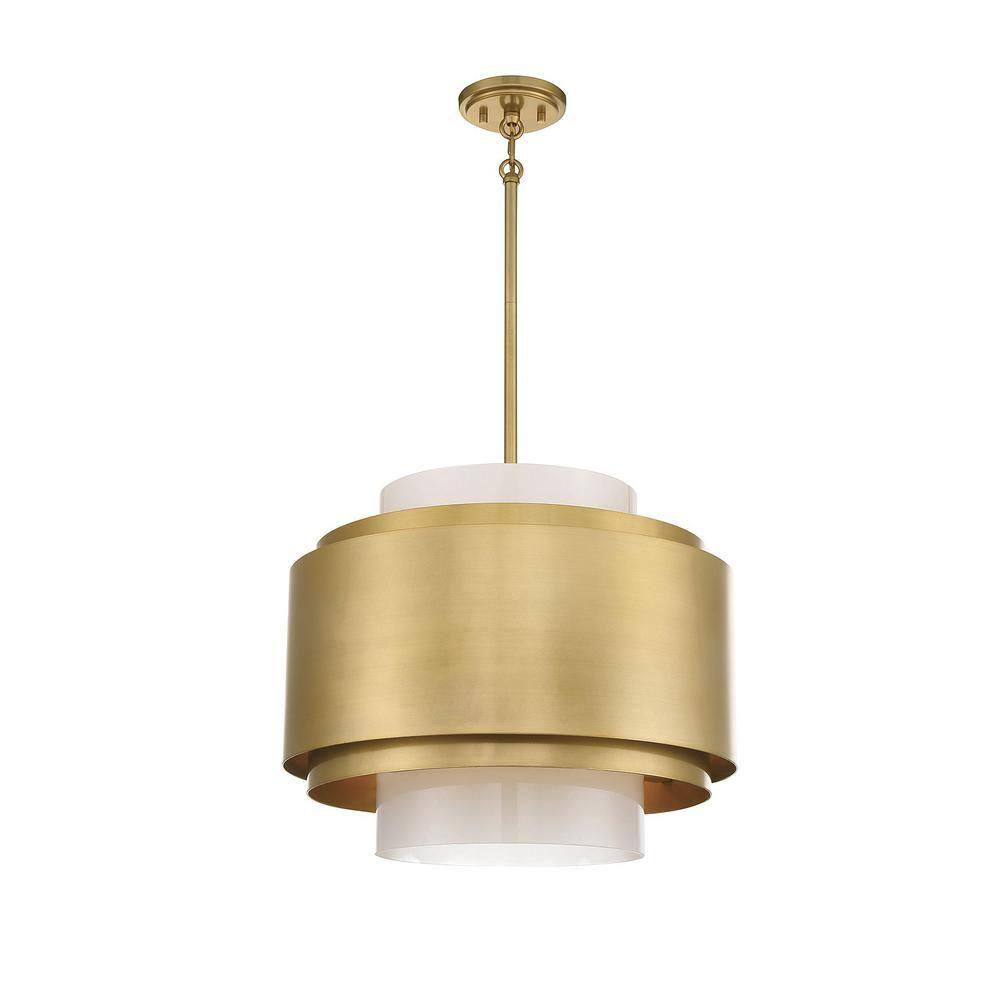 Savoy House Beacon 4 - Light Pendant in  Burnished Brass