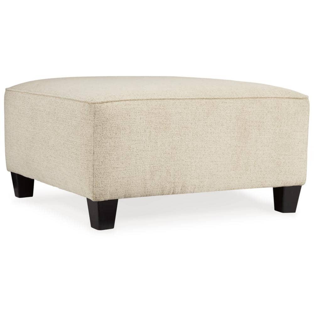Oversized Abinger Accent Ottoman Natural - Signature Design by Ashley: Modern Square Upholstered Bench, Textured Finish