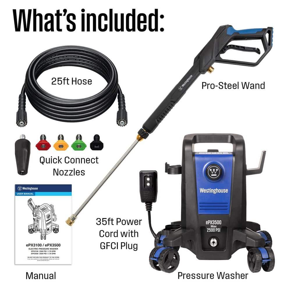 Westinghouse Electric Pressure Washer 2500-PSI, 1.76-GPM, Soap Tank, 5 Nozzles