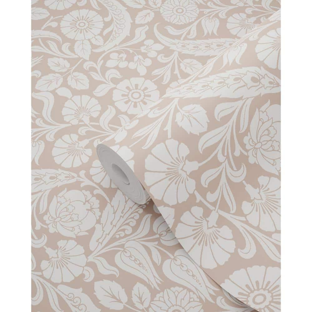 Design Department Cordelia Pink Baroque Blooms Wallpaper, 20.9-in by 33-ft