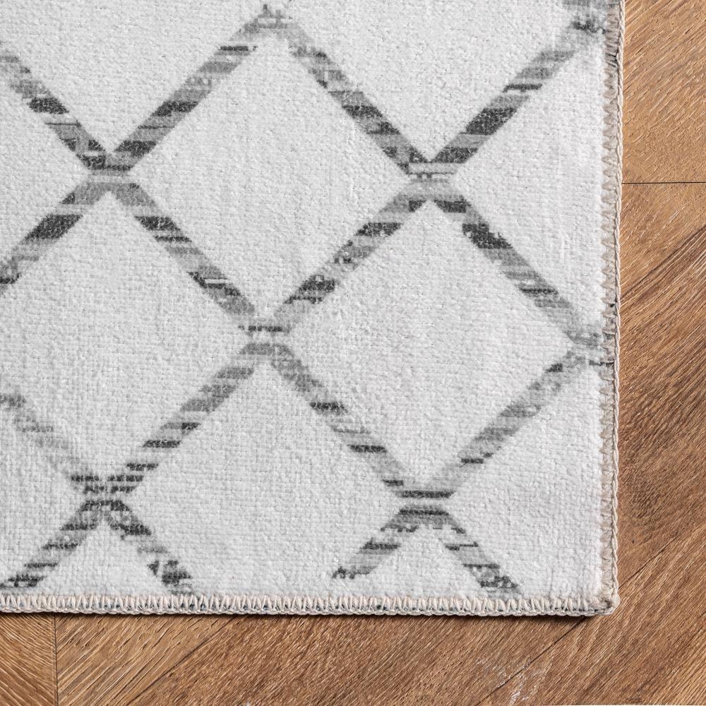 Nuloom Blythe Trellis 8x10 Machine Washable Indoor Area Rug for Living Room Bedroom Dining Room Kitchen, Grey/Off White