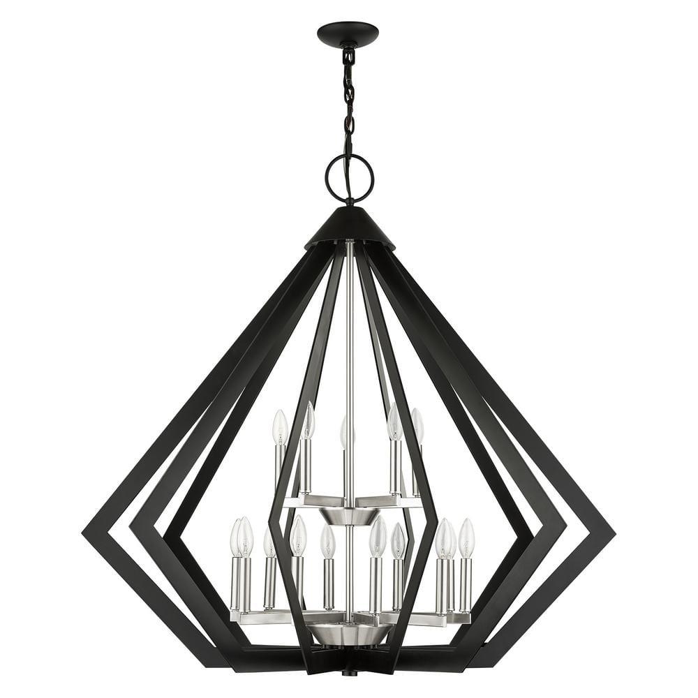 Dorrance 15-Light Black Diamond Foyer Chandelier