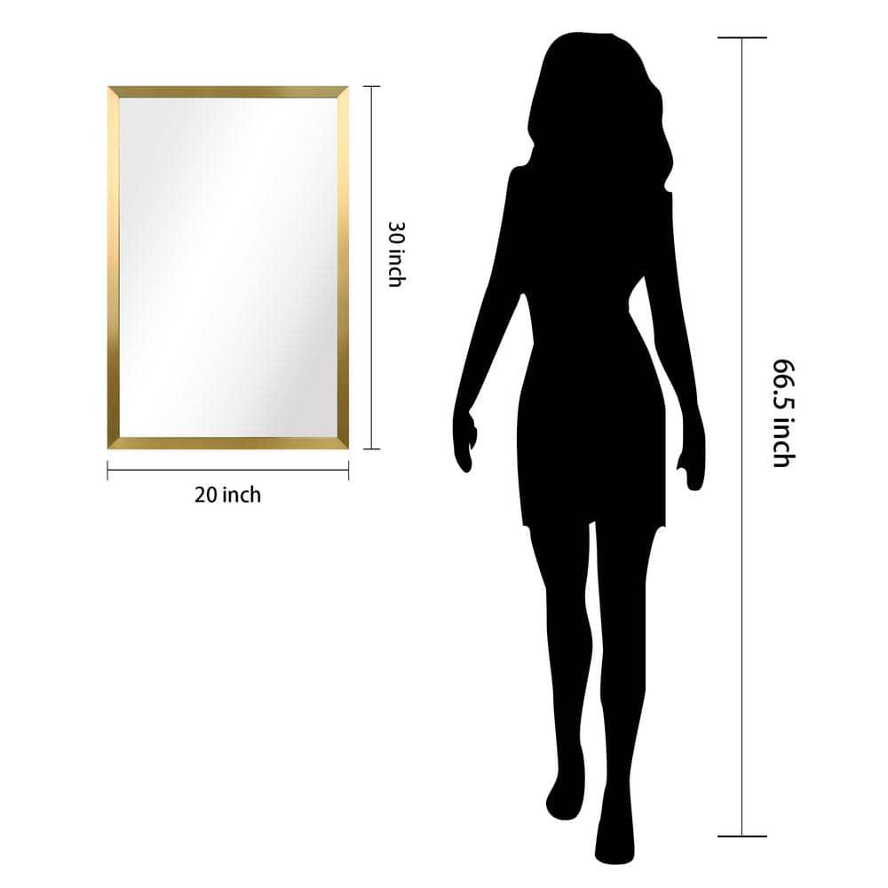 Empire Art Direct PSM-60106-2030 Contempo Brushed Stainless Steel Gold rectangular Wall Mirror