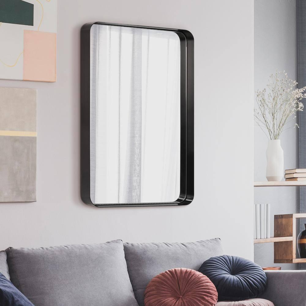 Empire Art Direct Ultra Stainless Steel Rectangular Wall Mirror Brushed Black 24" x 36" Black