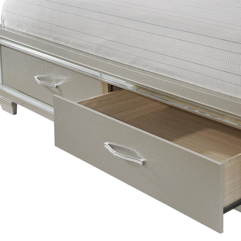 Picket House Furnishings Glamour Queen Storage Bed in Champagne