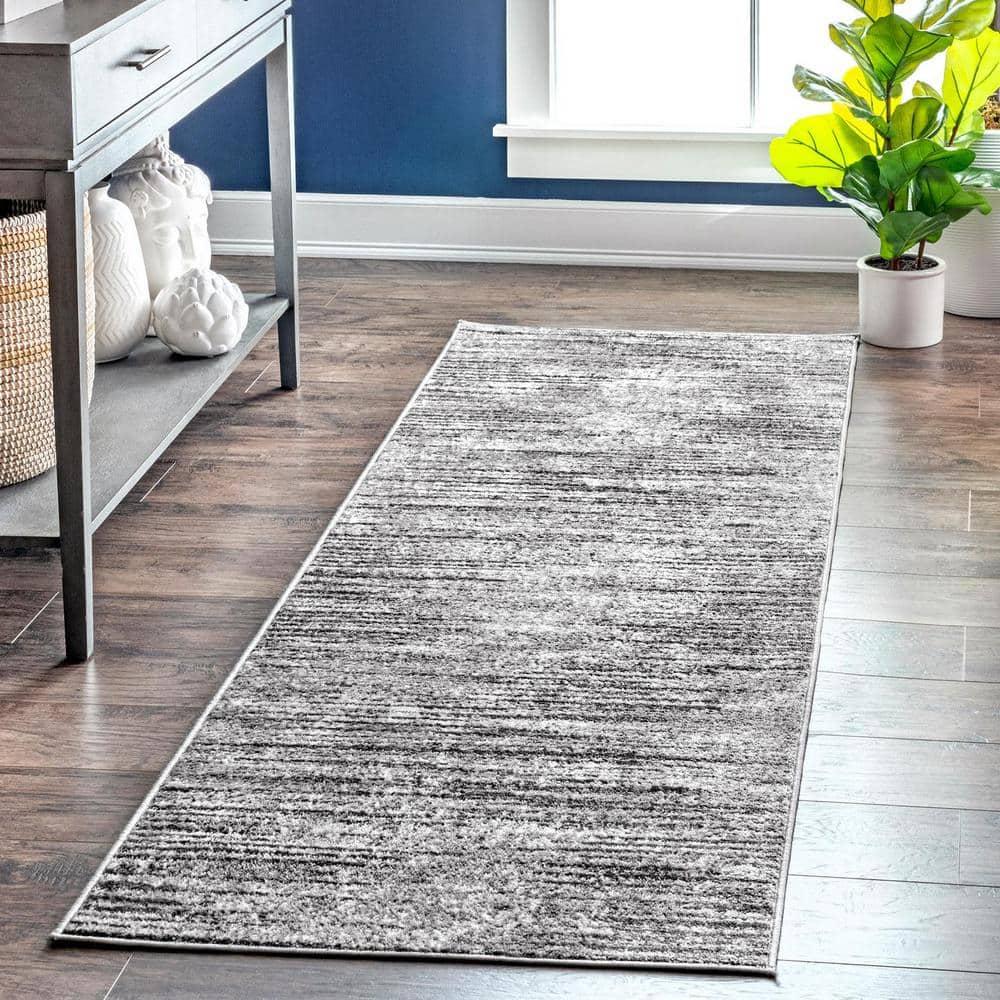 Nuloom Elsa Striped 3x5 Accent Indoor Area Rug for Living Room Bedroom Dining Room Entryway Kitchen, Grey/Ivory