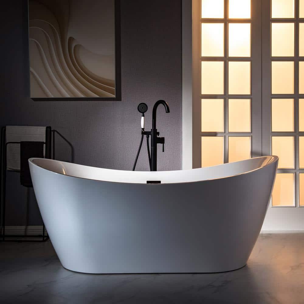 WoodBridge Single Handle Floor Mounted Freestanding Tub Faucet F0025MBSQ