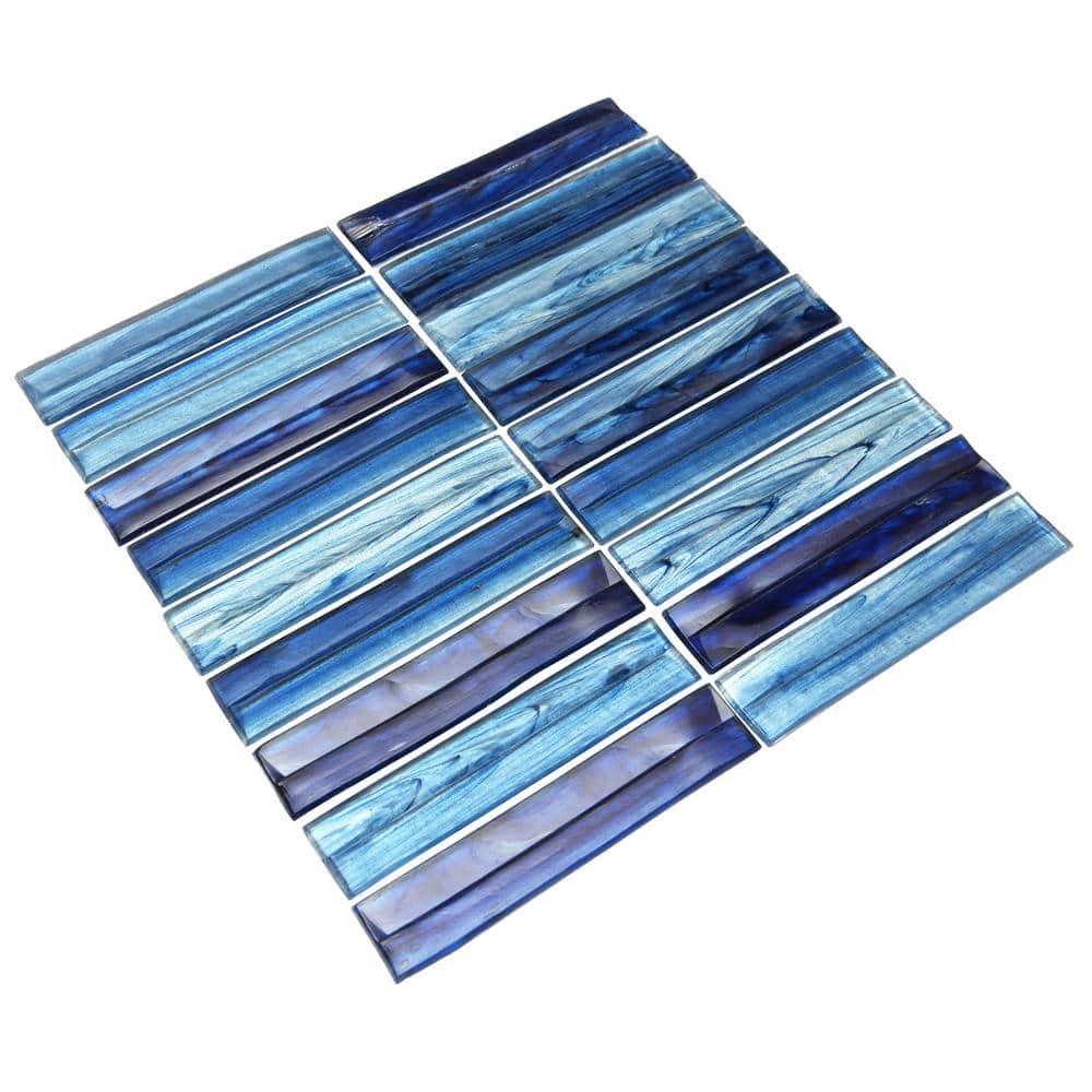 Tara Stacked 11.61" x 11.73" Molten Glass Mosaic Wall Tile (0.95 Sq. Ft. / Sheet)