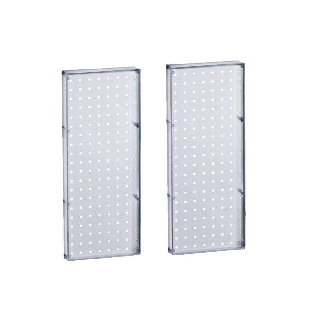 Azar Displays 770820-CLR-2PK Pegboard Wall Panel Storage Solution, Size: 20.625"x 8", 2-Pack (Set of 2)