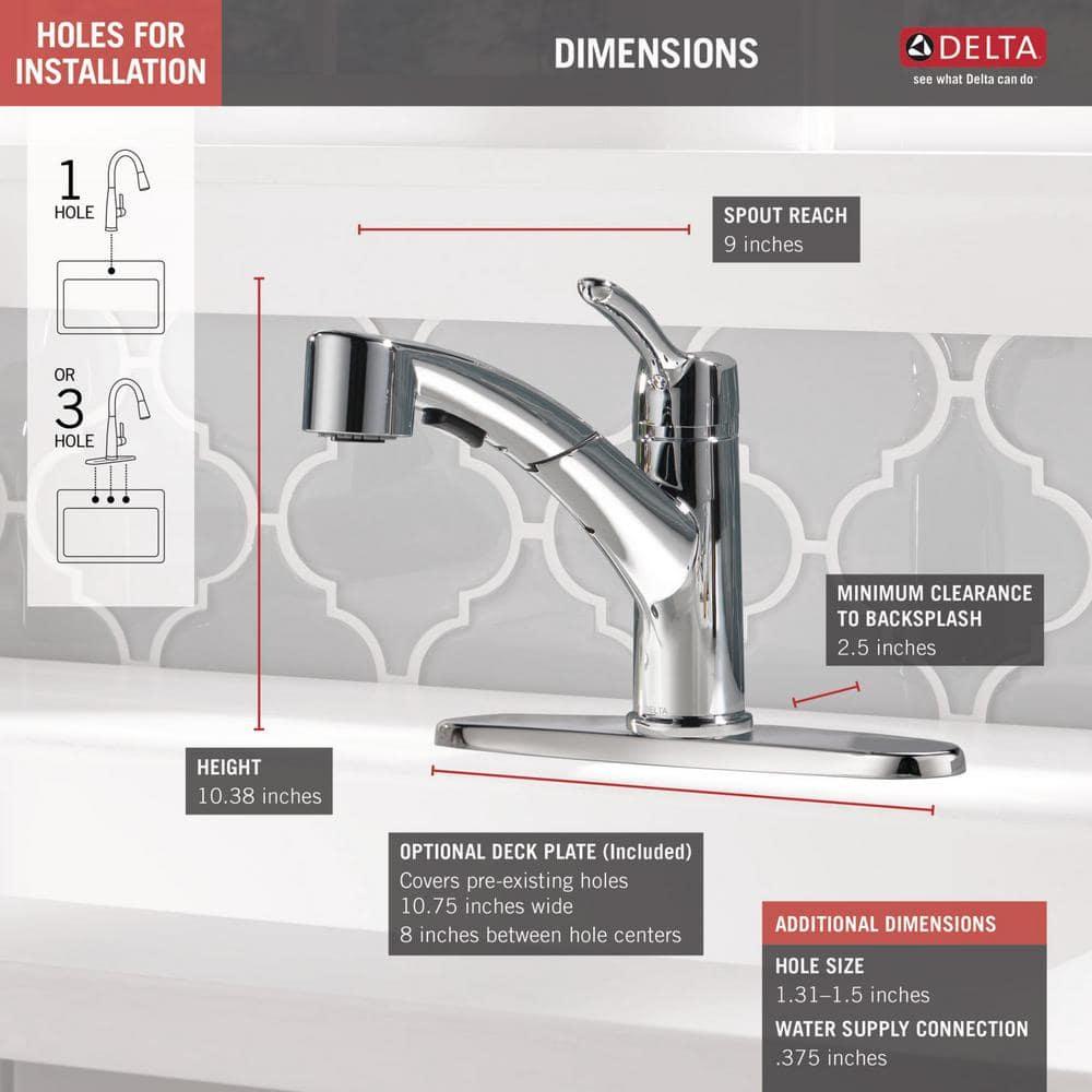 Collins Pull Out Sprayer Kitchen Sink Faucet, Single Handle Kitchen Faucet
