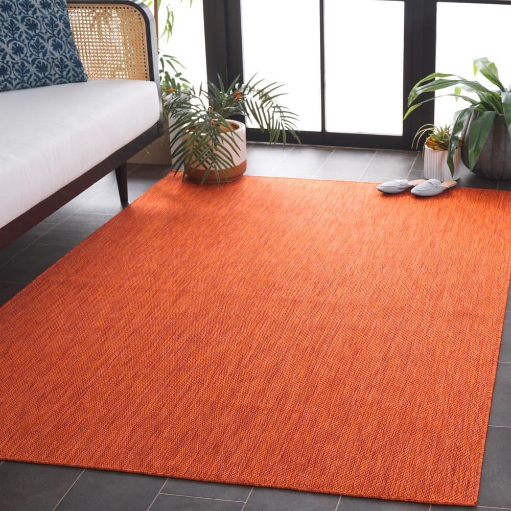 Beach House BHS274 Machine Made Loomed Area Rug - Orange - 9' X 12' - Safavieh
