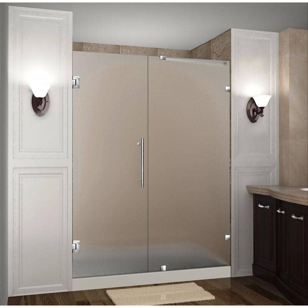 Nautis 56" x 72" Hinged Completely Frameless Shower Door