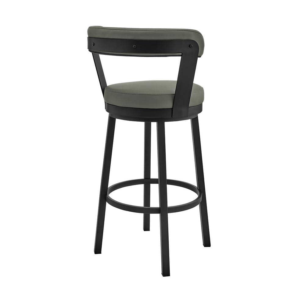 Armen Living Bryant Swivel 30 in. Faux Leather Bar Stool