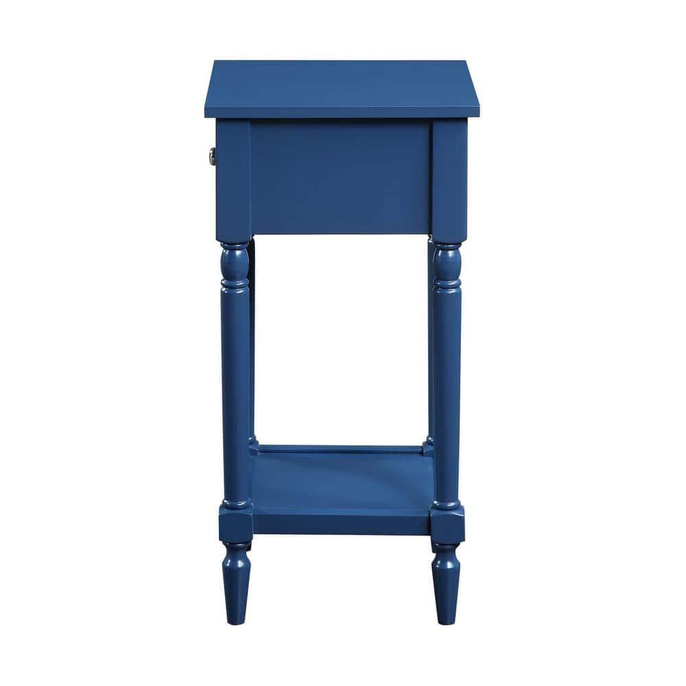 Convenience Concepts French Country Khloe 1 Drawer Accent Table with Shelf, Cobalt Blue