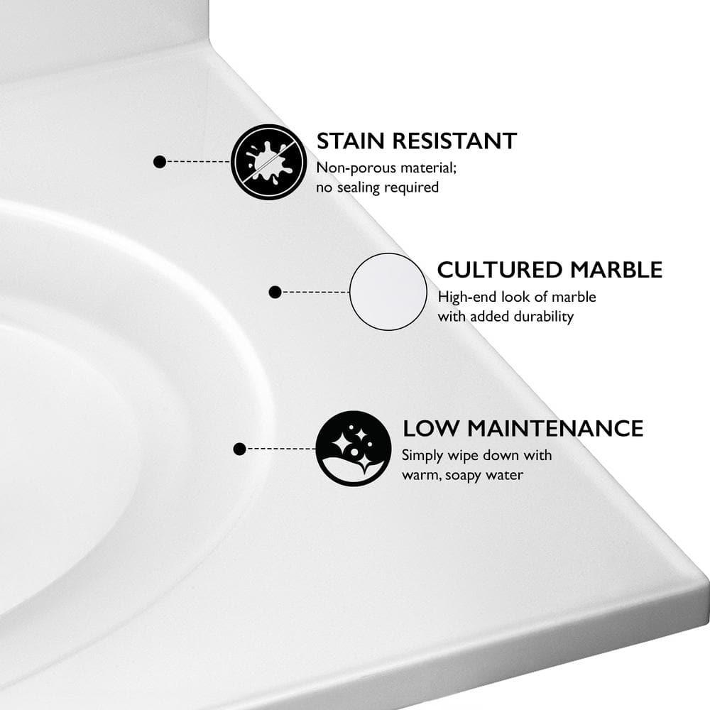 Cultured Marble Vanity Top with Backsplash