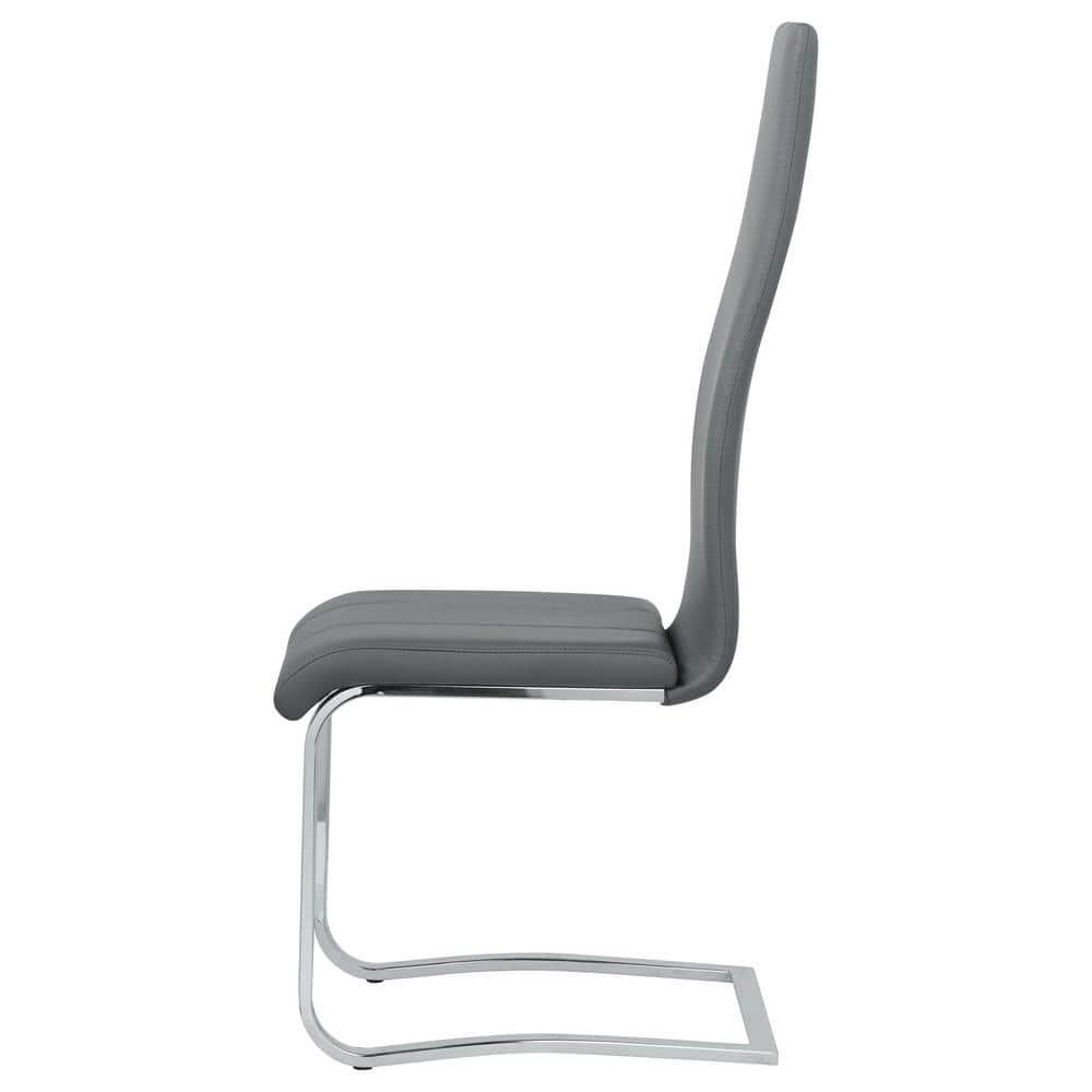 Genuine Leather Upholstered Cantilever Chair