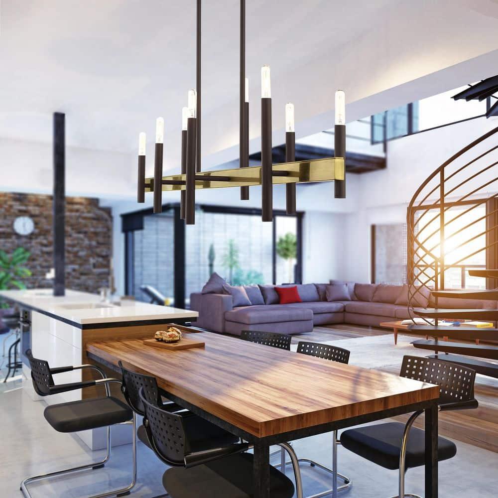 8 - Light Kitchen Island Modern Linear Chandelier