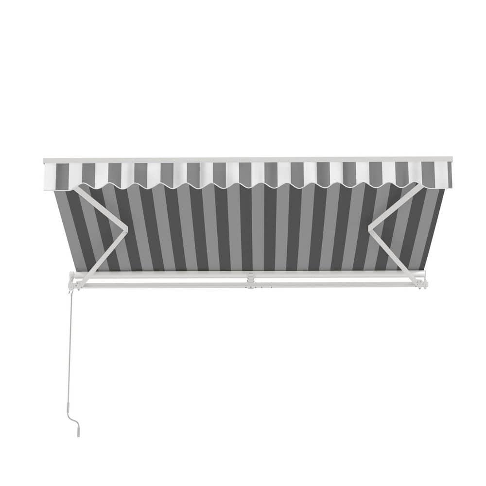 ALEKO Motorized Retractable Outdoor Awning with White Frame